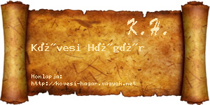 Kövesi Hágár névjegykártya